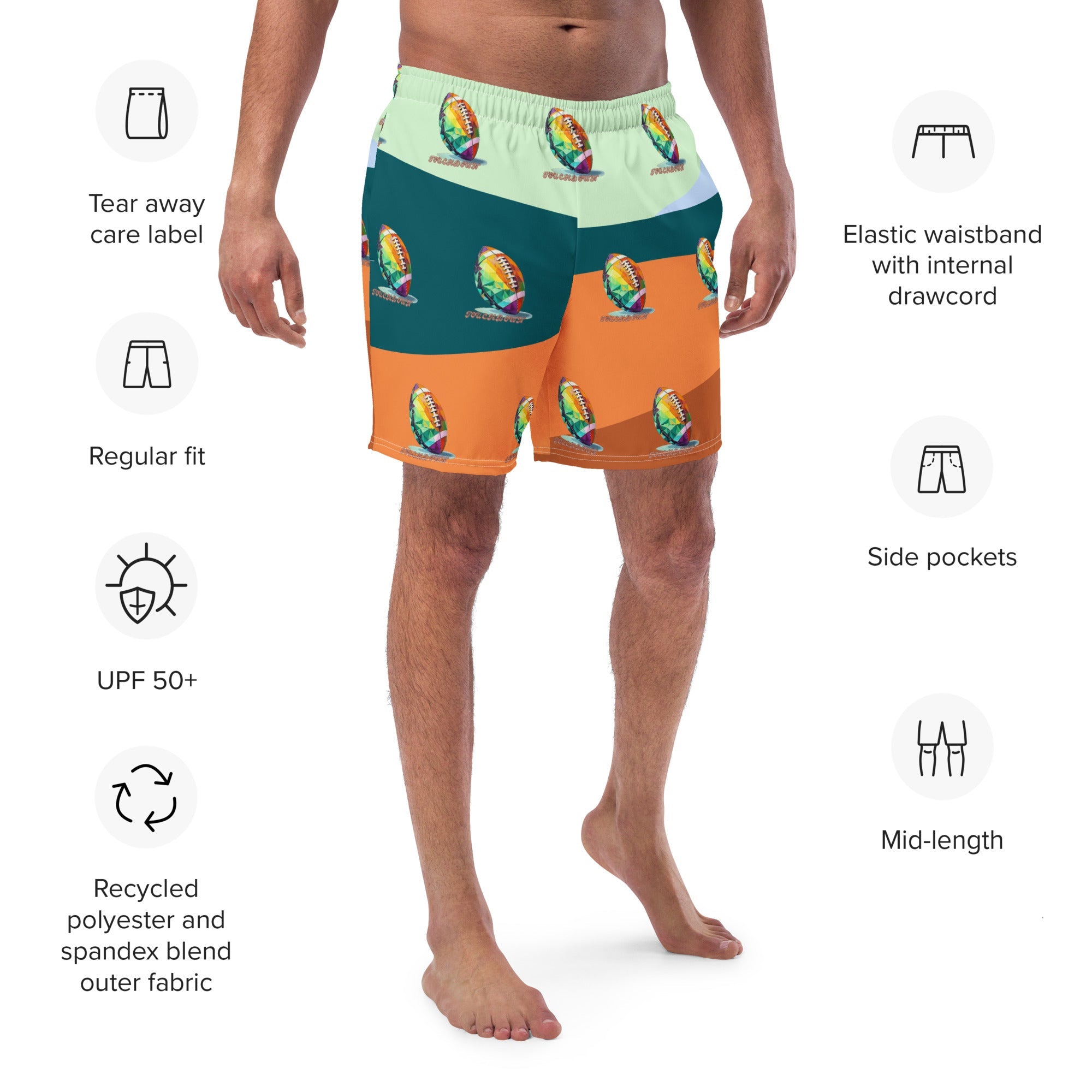 Touchdown - Recycled Swim Trunks ♻️ - Incredible Men Apparel