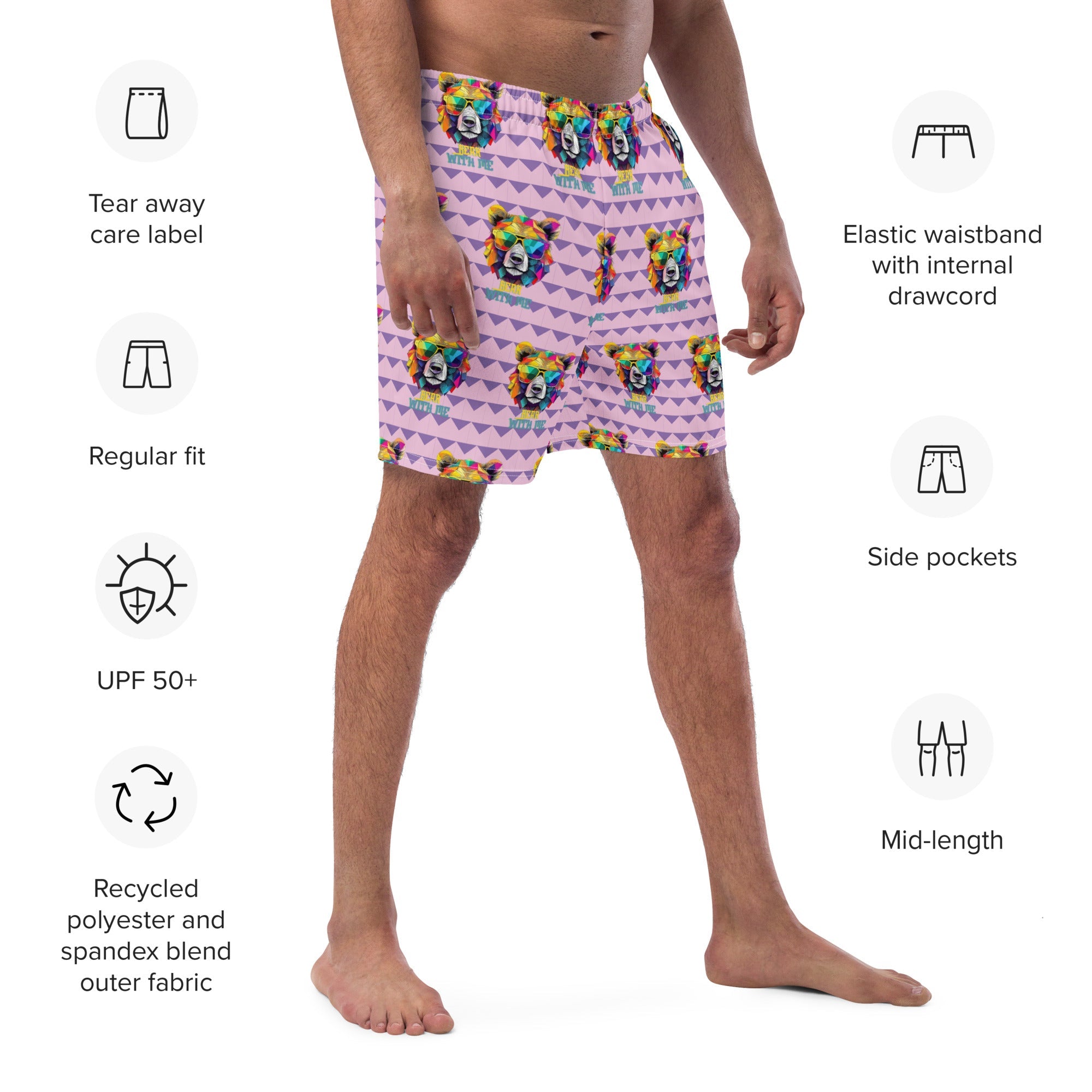 Bear with Me - Recycled Swim Trunks ♻️ - Incredible Men Apparel